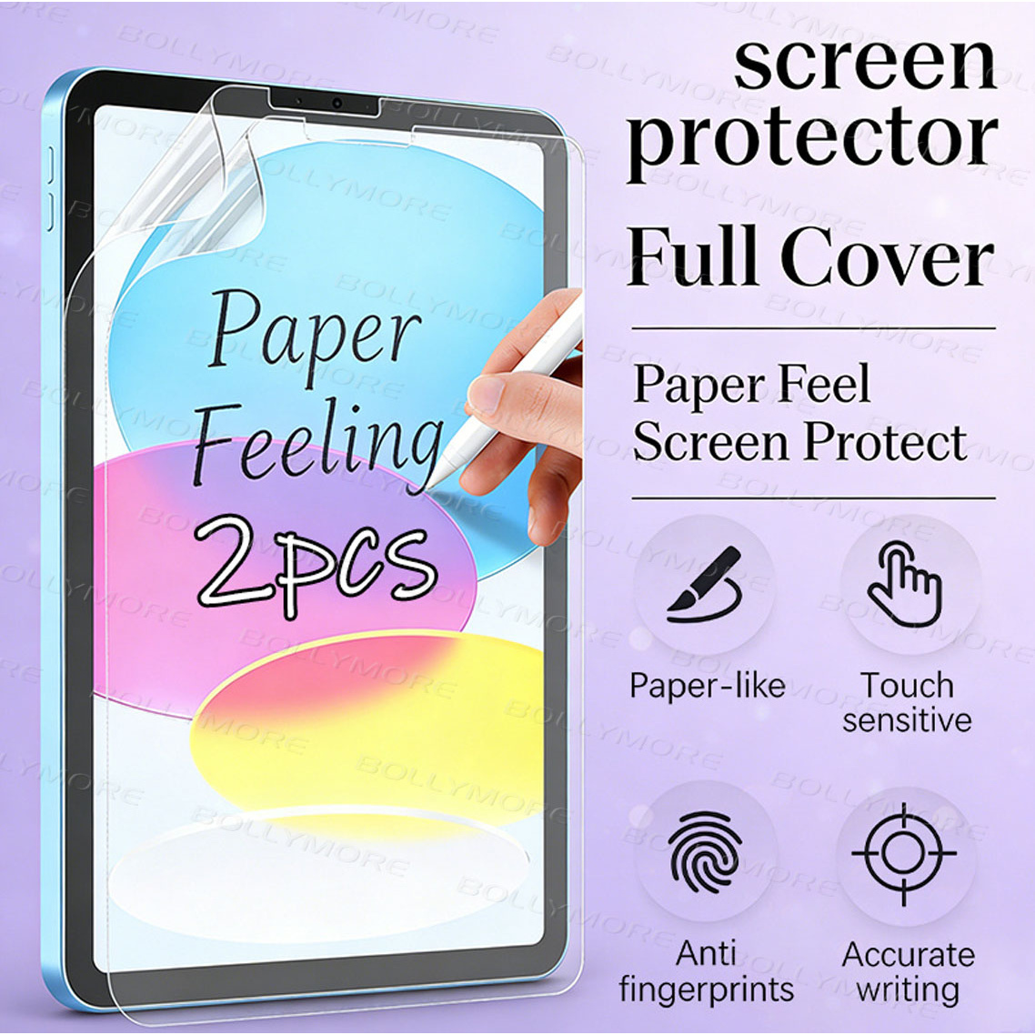 Matte Anti Glare Screen Protector - 2 Adet, Düz Koruyucu Film, iPad