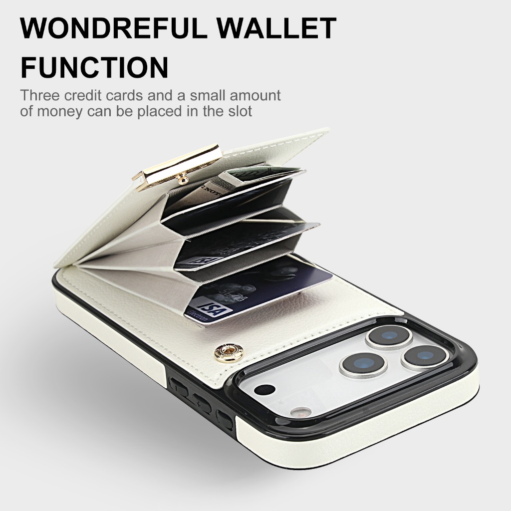 iPhone 17 Pro Max Air 17e 16e  - Leather Wallet Card Holder Phone Cover incelemesi ve fiyatı