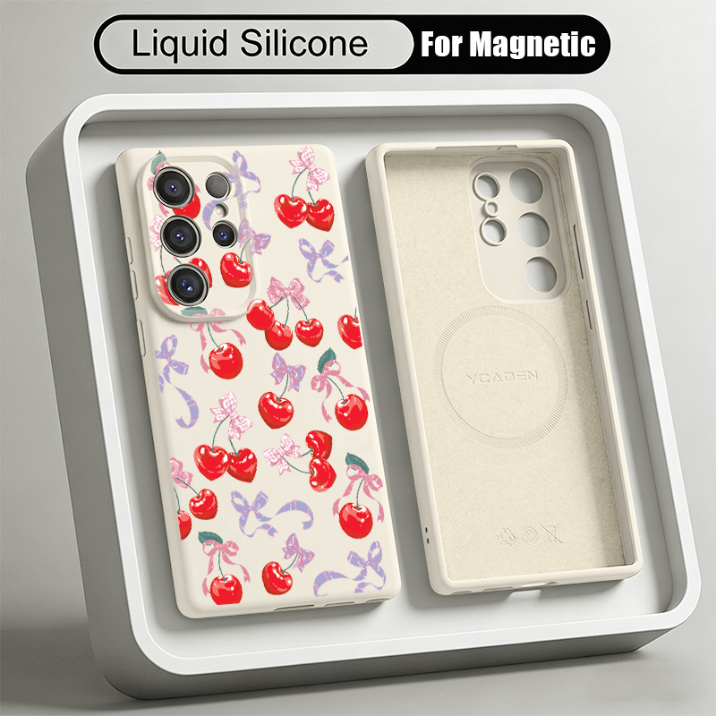 Kiraz Desenli Sıvı Silikon Tel - Liquid Silicone Magnetic Phone Case incelemesi ve fiyatı