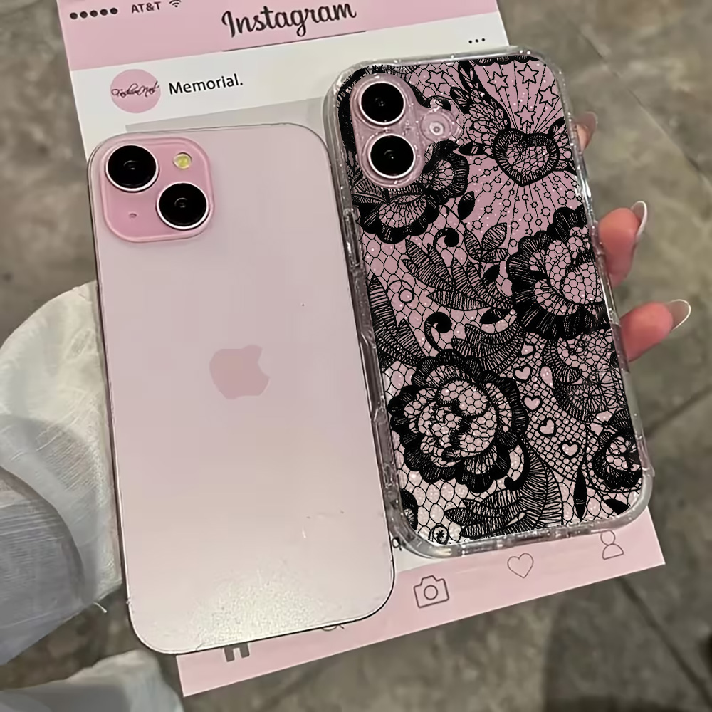 Dantel Çiçekli Şeffaf Telefon  - Clear Shockproof Bumper Case incelemesi ve fiyatı